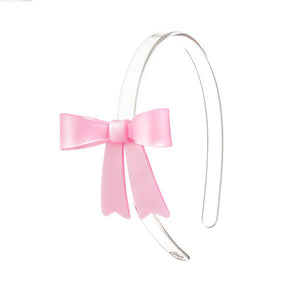 Bow French Satin Pink Headband