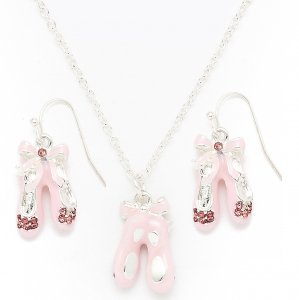 3D Ballet Shoe Necklace/Earring Set