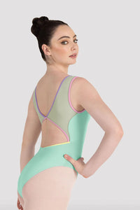 Ladies Calypso Boat Neck Leotard - Iceburg