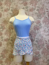 Load image into Gallery viewer, Ladies White &amp; Dusty Blue Floral Skirt
