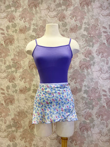Ladies White & Dusty Blue Floral Skirt