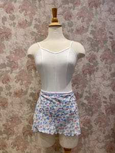 Ladies White & Dusty Blue Floral Skirt