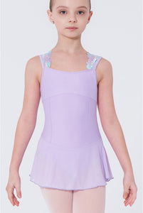 Girls Kamae Lilac Skirted Leotard