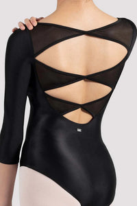 Ladies Mirella Glow 3/4 Black Sleeve Leotard