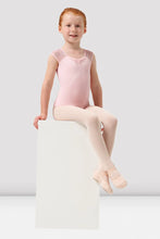 Load image into Gallery viewer, Girls Mirella Pink Paisley V Neck Cap Sleeve Leotard
