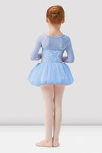 Load image into Gallery viewer, Girls Mirella Blue Paisley Scoop Neck 3/4 Sleeve Tutu Dress
