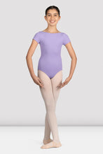 Load image into Gallery viewer, Girls Mirella Lilac Glow Girl Cap Sleeve Leotard
