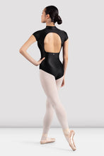 Load image into Gallery viewer, Ladies Mirella Black Glow Zip Front Leotard
