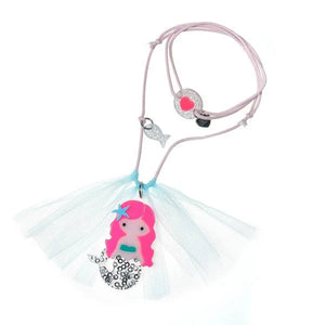 Mermaid Neon Pink Hair Necklace