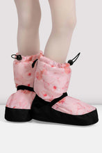 Load image into Gallery viewer, Childrens Pink Floral Print Warm Up Booties
