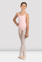 Load image into Gallery viewer, Girls Mirella Pink Glow Girl V Neck Leotard
