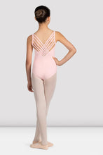 Load image into Gallery viewer, Girls Mirella Pink Glow Girl V Neck Leotard
