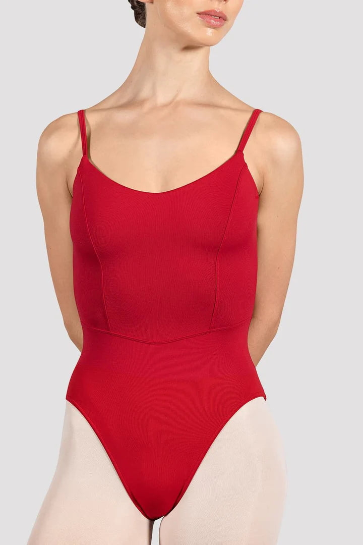 Ladies Ruby Scoop Back Leotard- Red