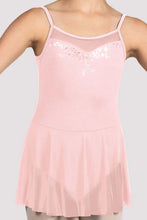 Load image into Gallery viewer, Girls Mirella Pink Glow Girl Camisole Skirted Leotard
