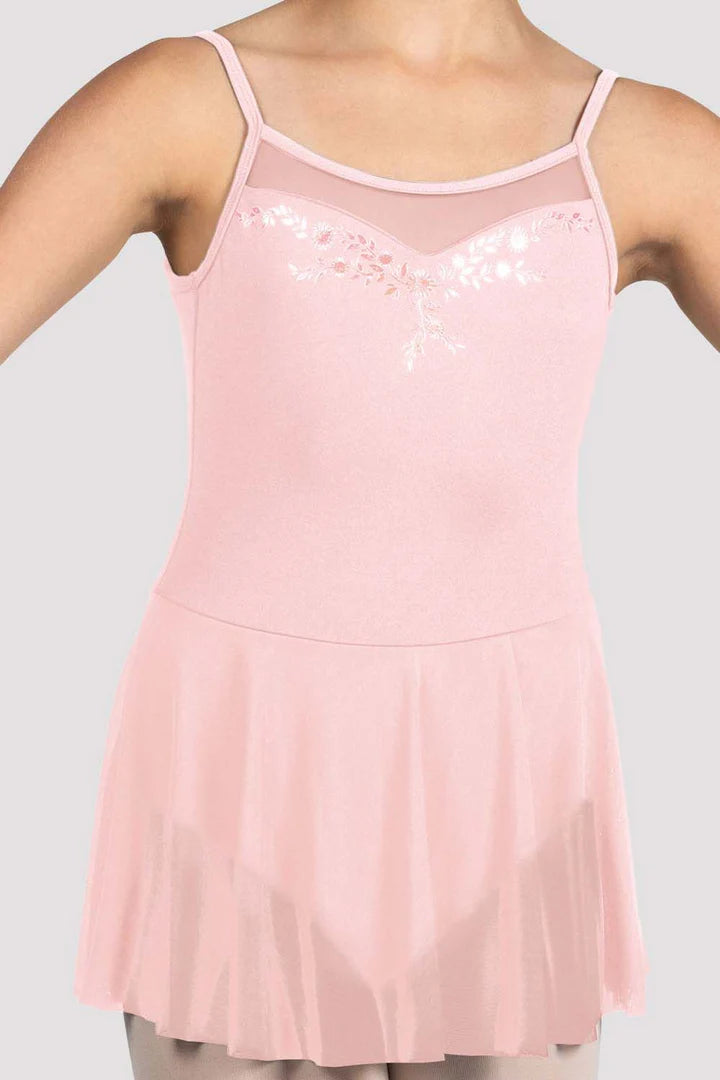 Girls Mirella Pink Glow Girl Camisole Skirted Leotard