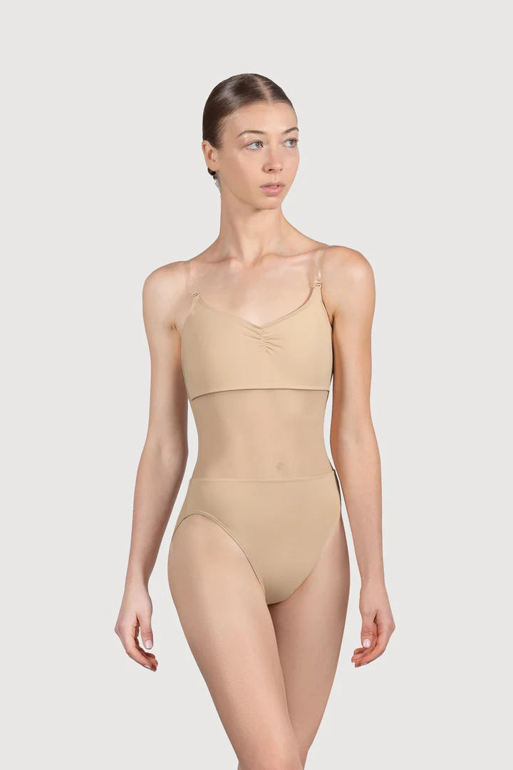 Ladies Cordelia Mesh Panel Bodysuit -Sand