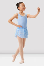 Load image into Gallery viewer, Girls Mirella Paisley Lt.Blue Double Scoop Neck Skirted Leotard
