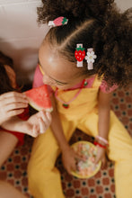 Load image into Gallery viewer, Little Strawberry Daisy Pink and Red Hair Clips
