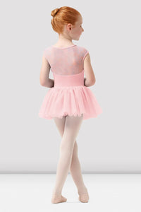 Girls Mirella Pink Paisley Cap Sleeve Tutu Dress