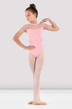 Load image into Gallery viewer, Girls Pink Meghan Cap Sleeve Leotard
