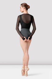 Ladies Bethan Mesh Wrap Top- Black