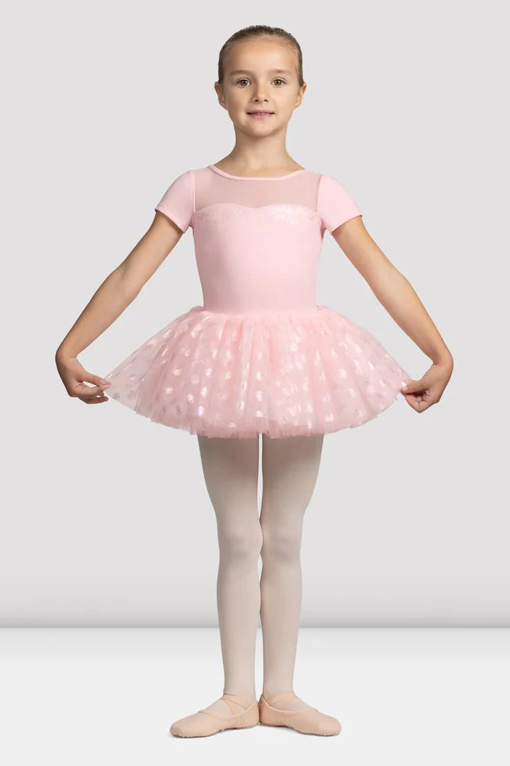 Girls Mirella Pink Glow Girl Cap Sleeve Tutu Dress