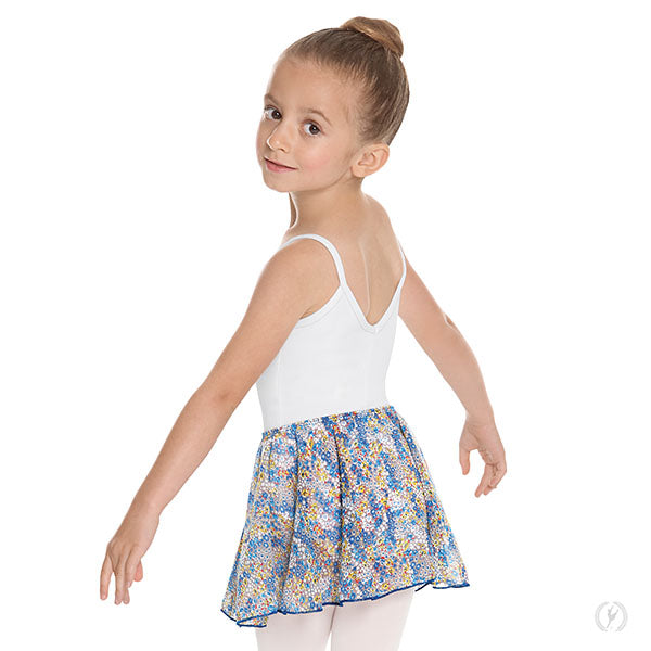 Girls Blueberry Floral Chiffon Pull On Skirt