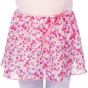 Girls Pink Ditsy Pull On Skirt