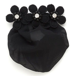 Flower and Stone Black Snood