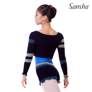 Ladies Anahita Navy Gray Sweater