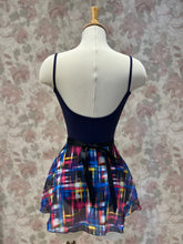 Load image into Gallery viewer, Ladies Modern Pink Blue Plaid Print Wrap On Skirt
