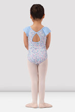 Load image into Gallery viewer, Girls Floral Print Cap Sleeve Leotard
