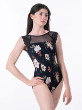 Load image into Gallery viewer, Ladies Print  Illusion Flutter Sleeve Leotard
