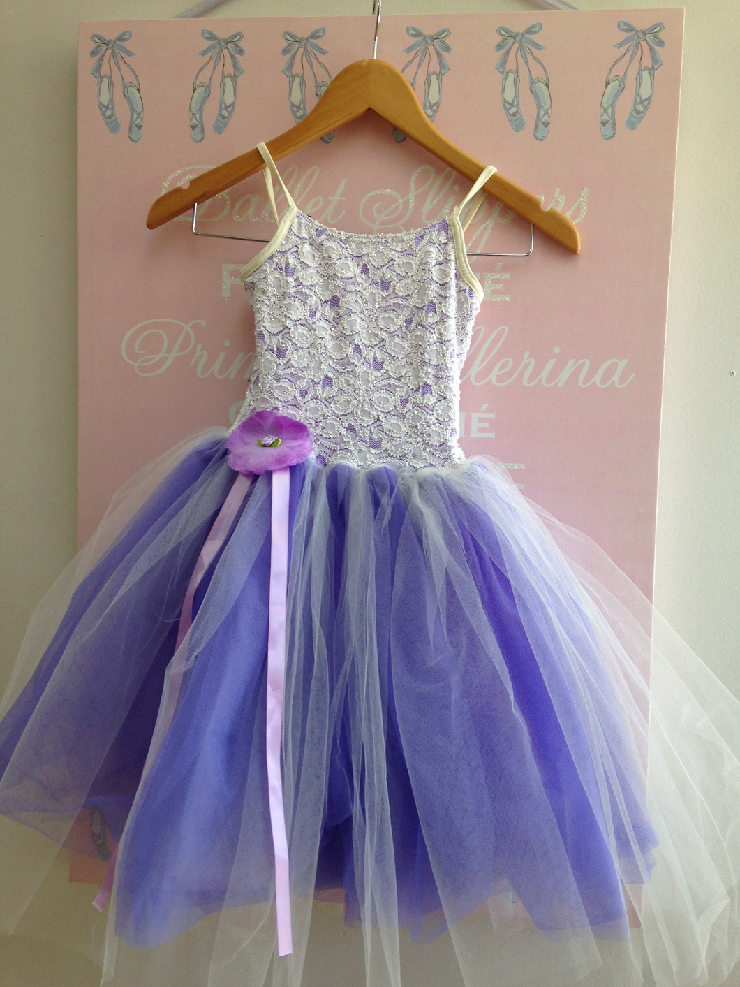 White & Purple Romantic Tutu Dress