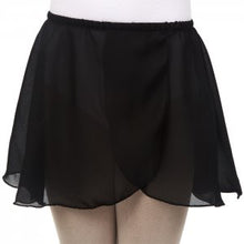 Load image into Gallery viewer, Girls Georgette Black Mock Wrap Pull On Skirt (Variety of sizes)
