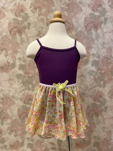 Girls Yellow Spring Floral Pull On Skirt