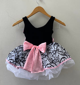 Black & White Mini Tutu Dress with Pink Details