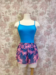 Ladies Neon Pink & Gray Palms Print Shorts
