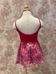 Girls Pink Floral Pull On Skirt