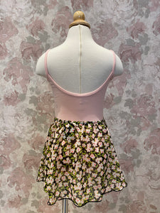 Girls Pink Neon Floral Mock Wrap Skirt