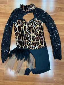 Cheetah Print & Black Feathers Costume