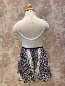 Girls Purple Floral Pull On Skirt