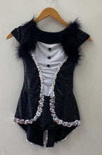 Load image into Gallery viewer, Black &amp; White Glitter Costume with Feathers
