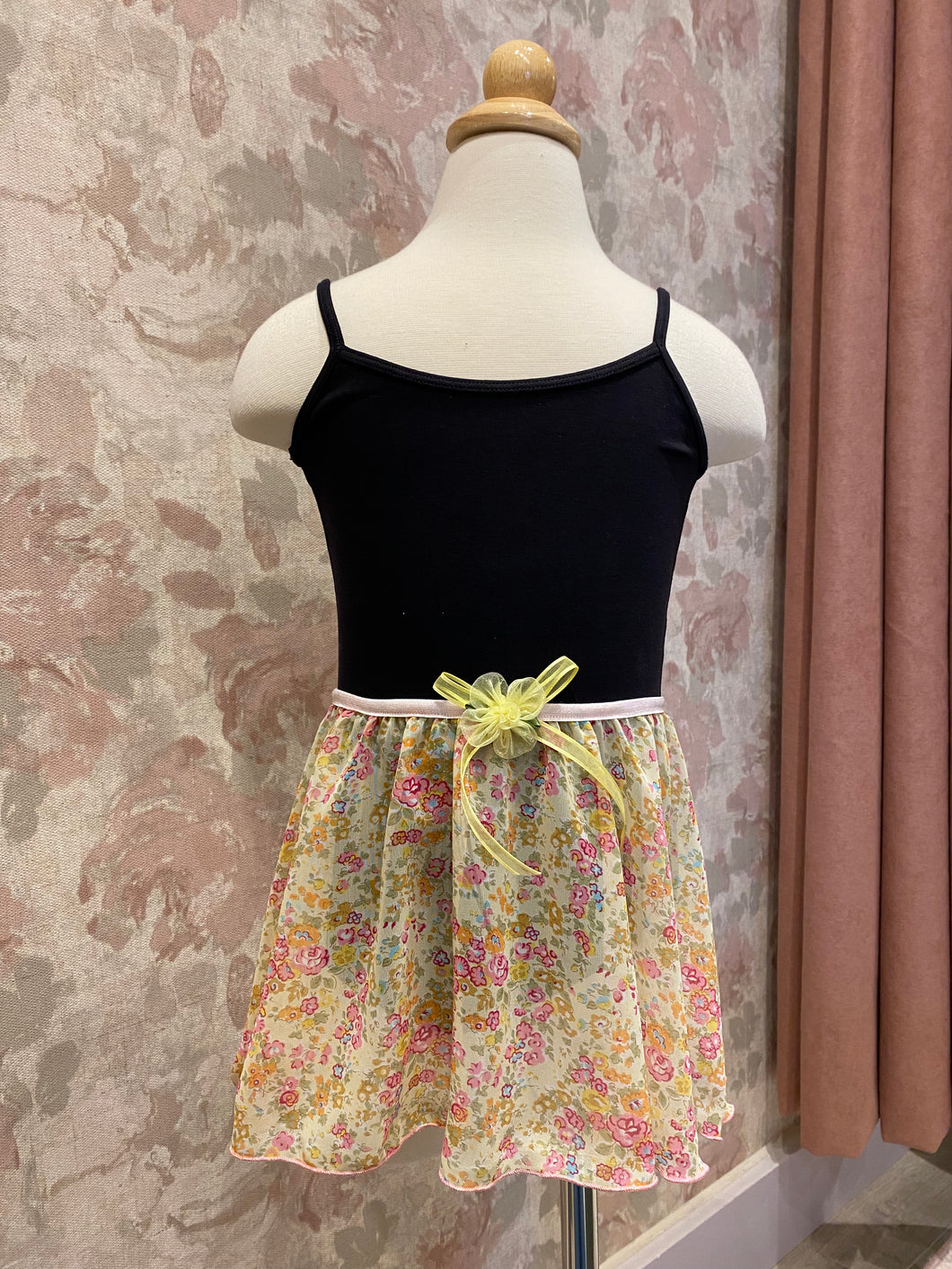 Girls Yellow Spring Floral Pull On Skirt