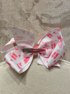 Girls Dress and Ballet Shoe Print Bow