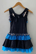 Load image into Gallery viewer, Black &amp; Blue Dress with Zebra Print Details
