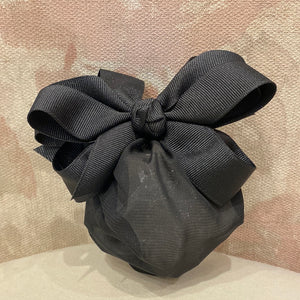 Grosgrain Black Bow With Snood
