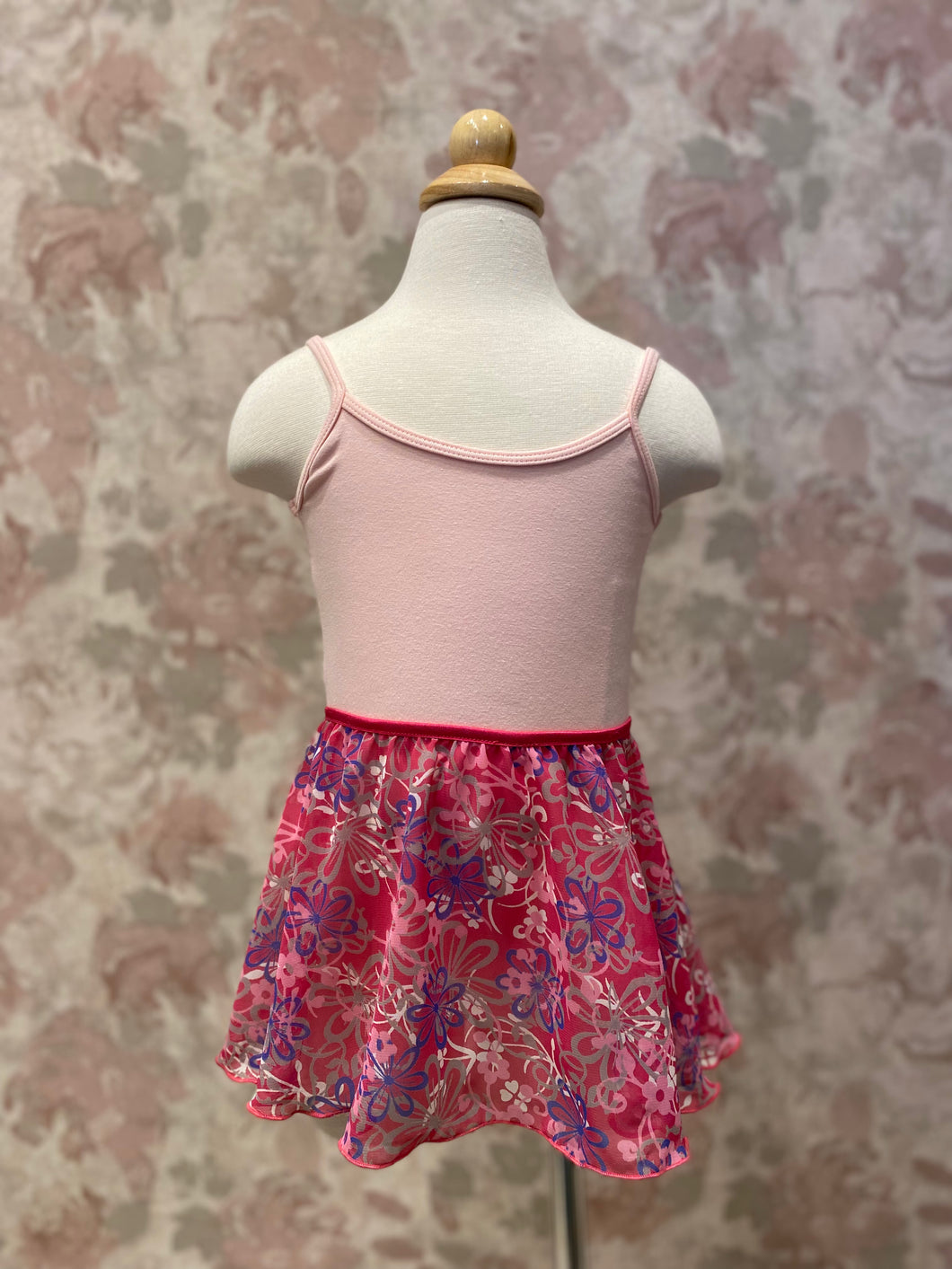 Girls Pink Floral Pull On Skirt