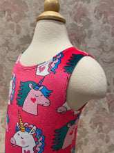Load image into Gallery viewer, Girls Unicorn Fushia Velvet Gymnastics Leotard
