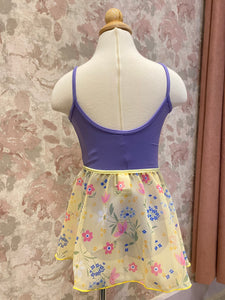 Girls Floral Yellow Mock Pull On Skirt